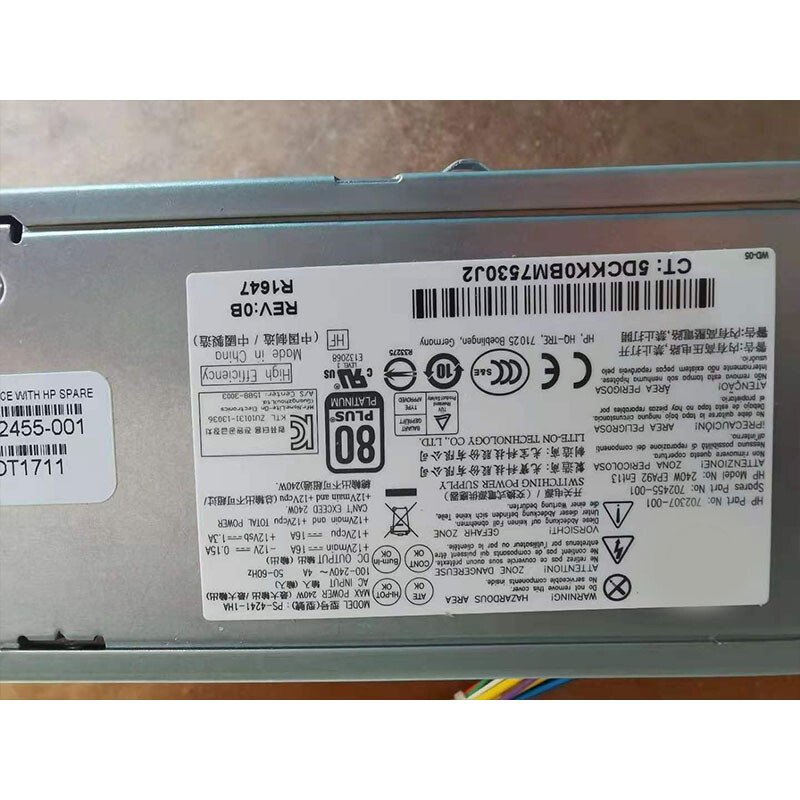 For HP 240W Power Supply Pro Elitedesk 400 600 800 G1 702307-001/002 D12-240P2A