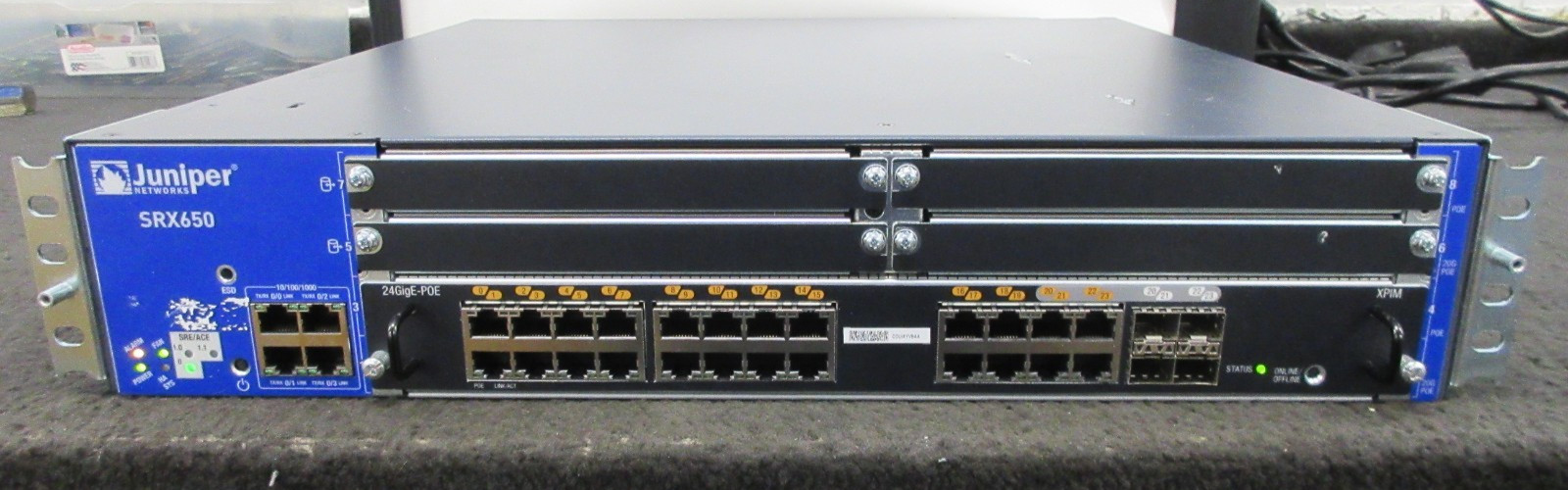 Juniper Networks SRX650-BASE-SRE6-645AP 16-Port