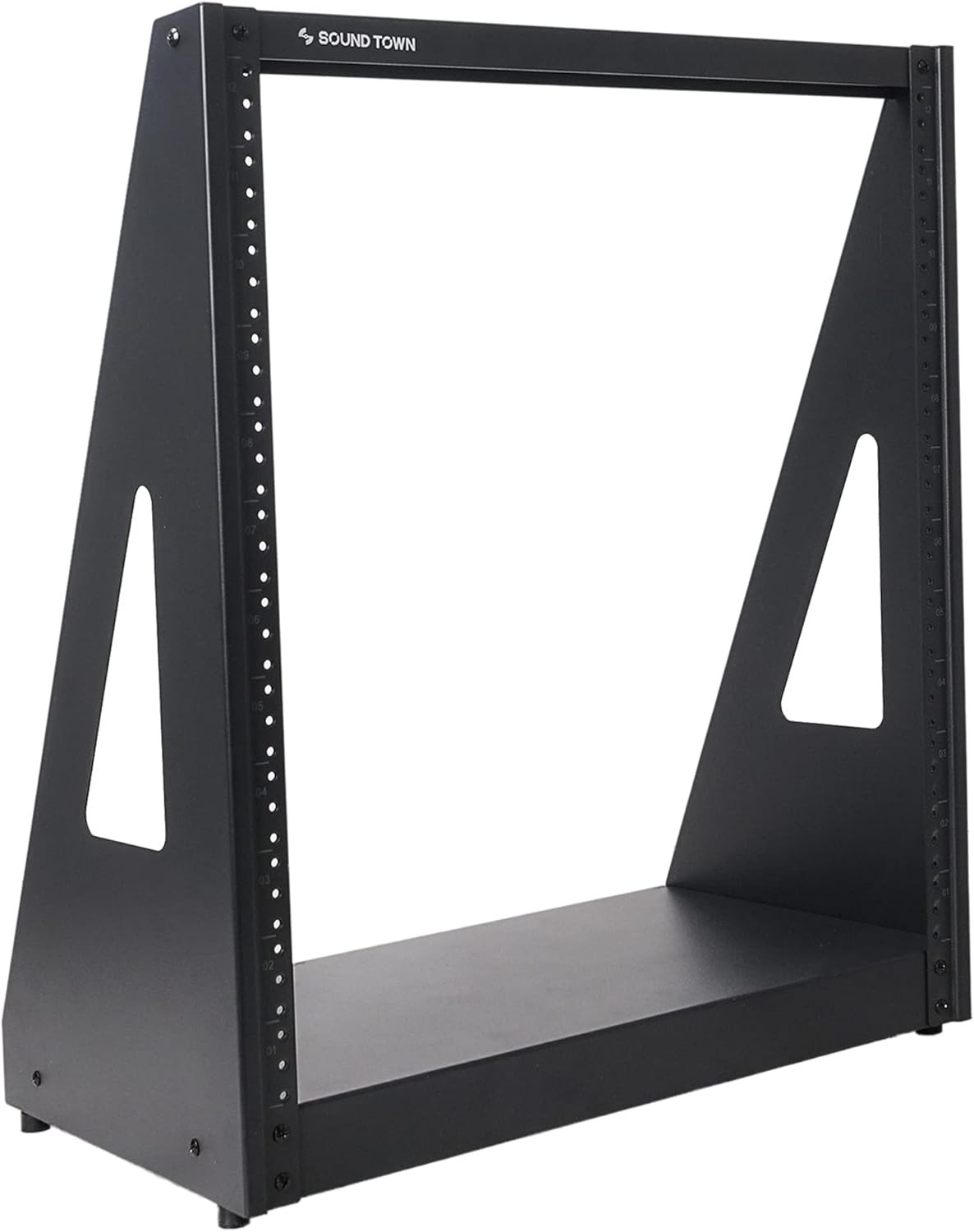 Sound Town 12U 2-Post Heavy-Duty Open-Frame Rack, for 12u Heavy Duty, Black 