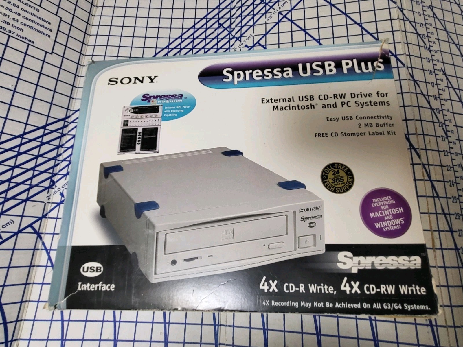 Sony Spressa External USB Computer CD-RW Drive CRX100E/X2 T Tested CD Stomper 