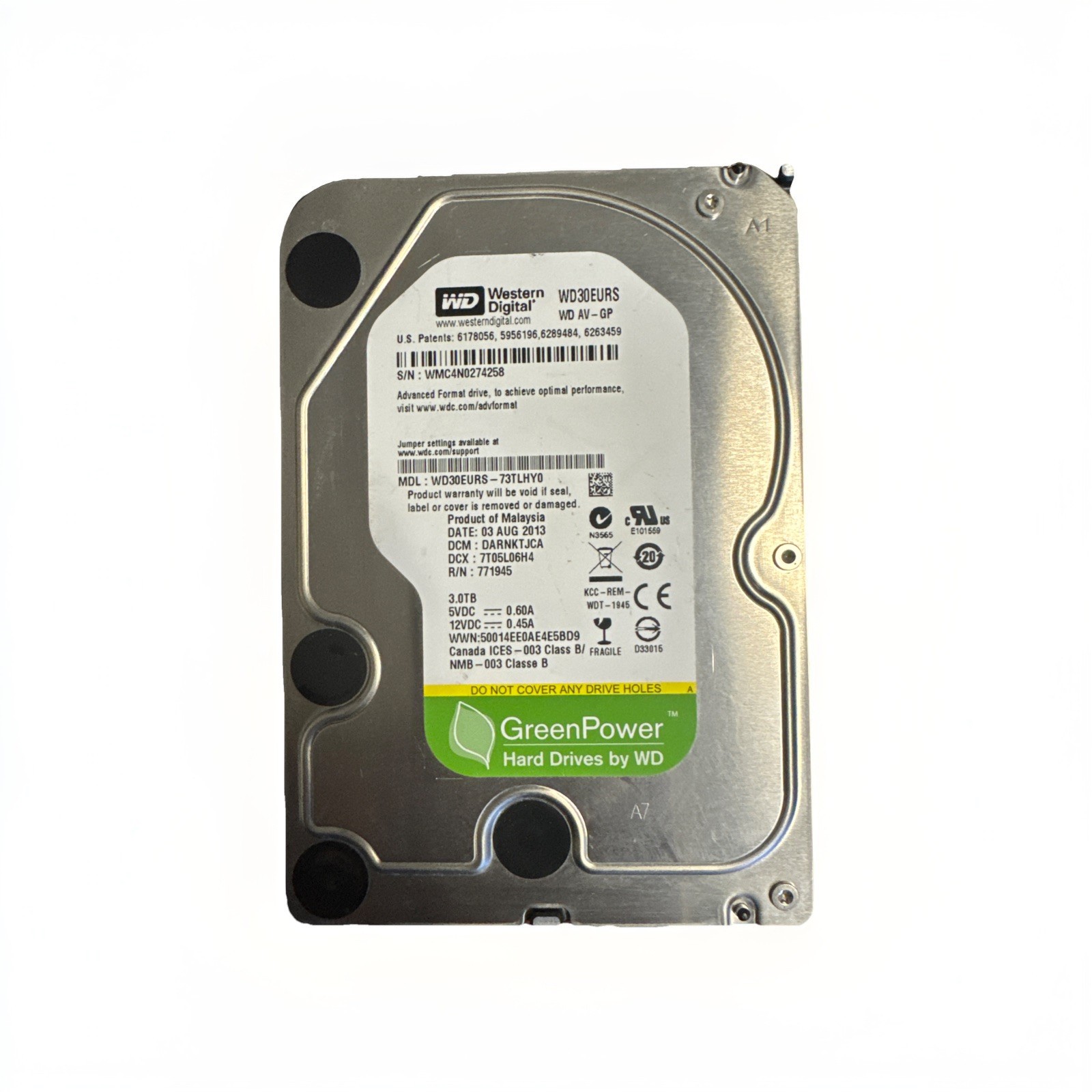 DVR Desktop Western Digital WD30EURS 3TB AV-GP GreenPower 3.5" SATA HDD 5400RPM