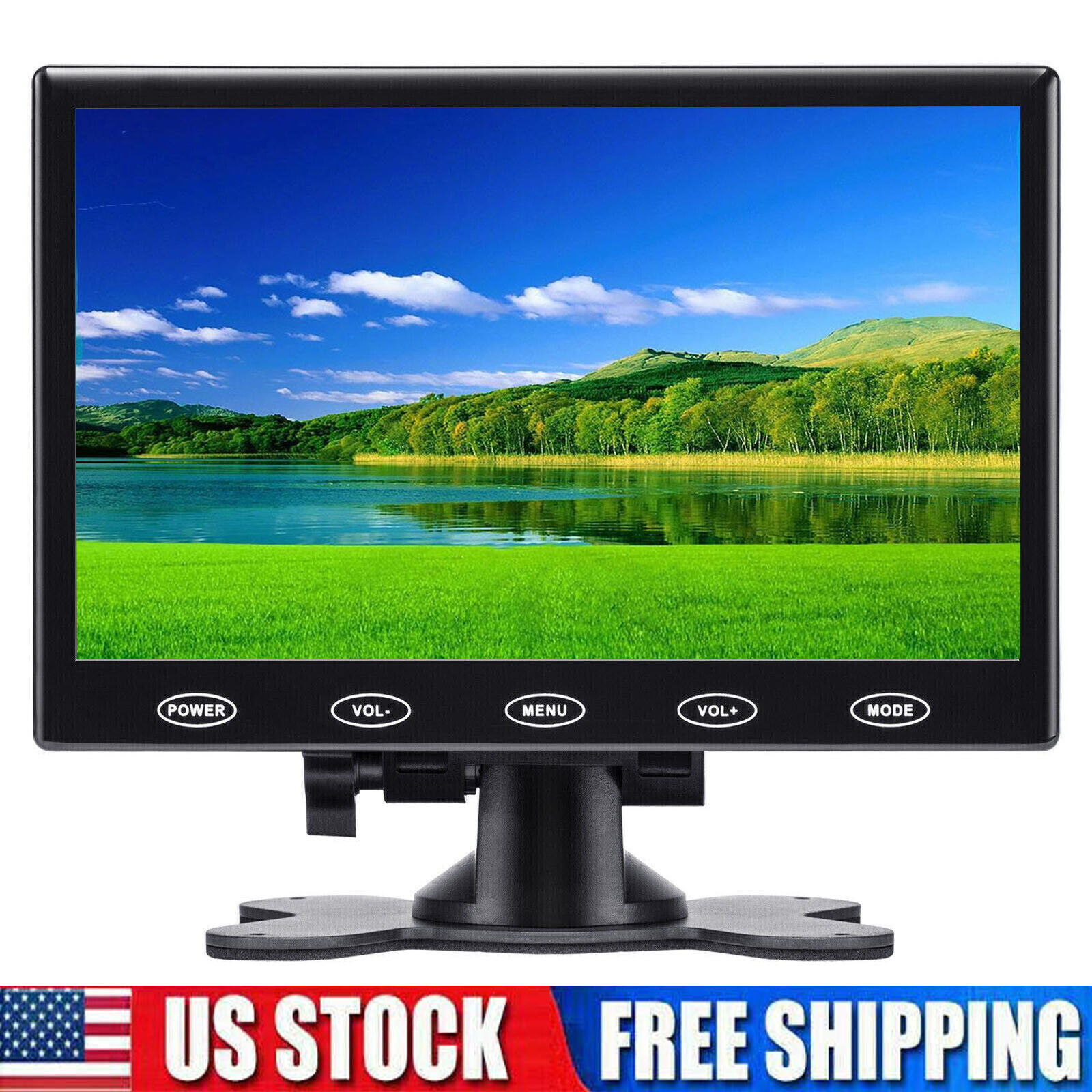 7'' Portable Small Monitor HDMI LCD Screen for PC/TV/Security System VGA-US