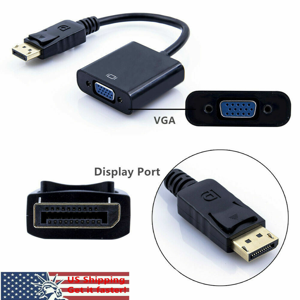 50 x Display Port DP to VGA Adapter Cable cord 1080P for laptop desktop Monitor