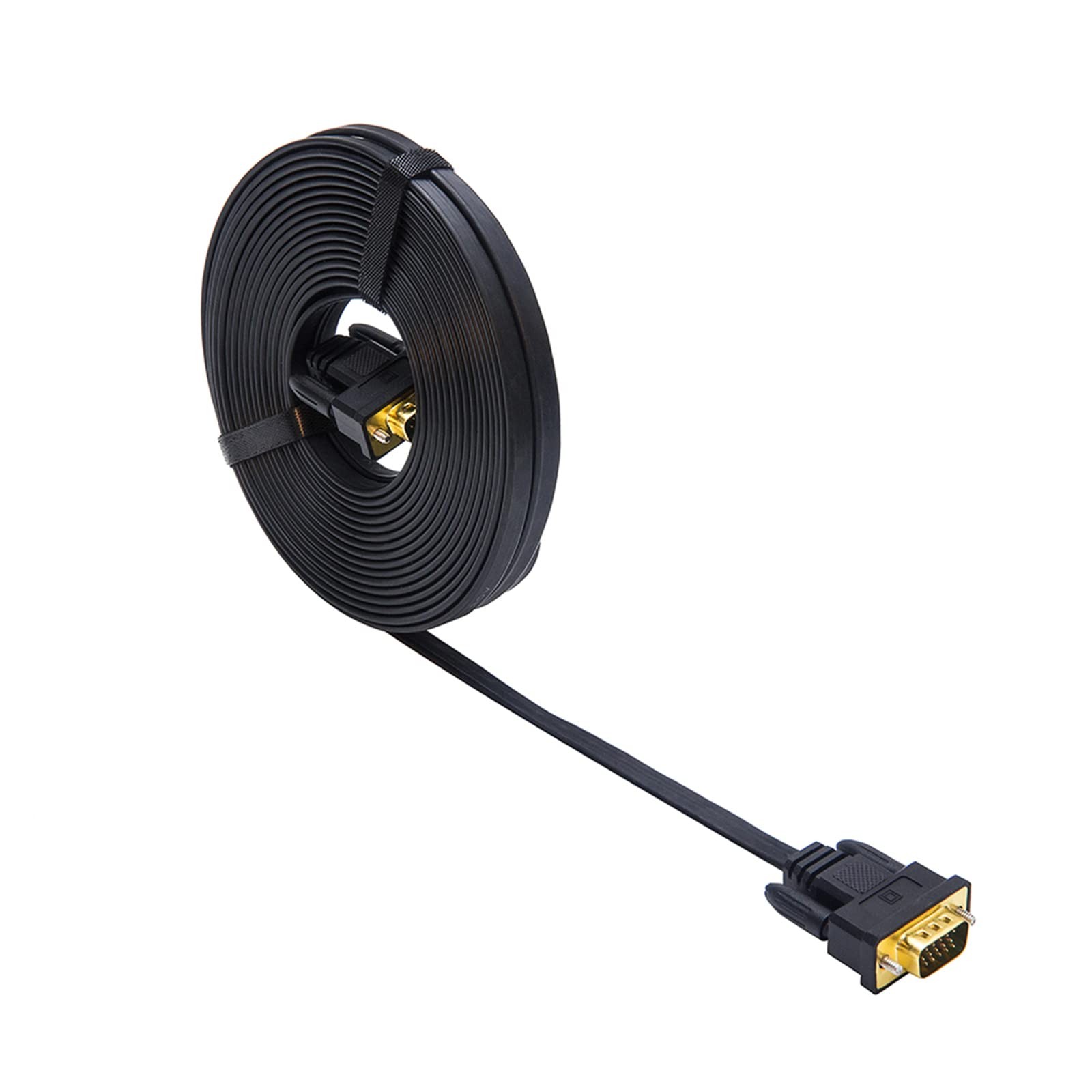 Ultra Thin Flat Computer Monitor VGA Cable 25ft Standard 15 Pin Male Cord