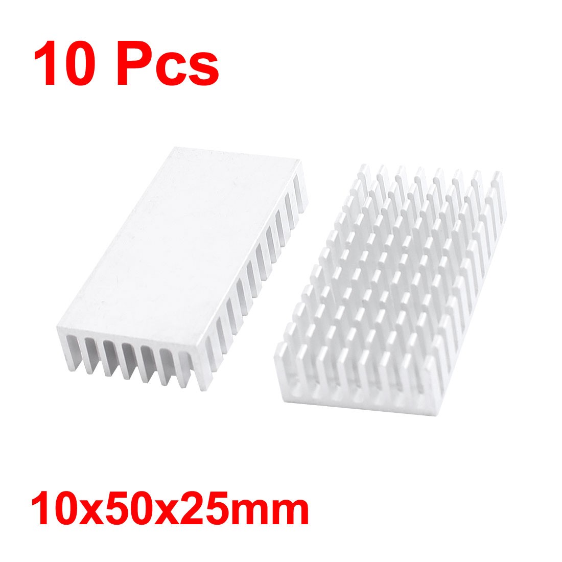 10 Pieces Silver Tone Aluminium Radiator VGA CPU Heatsink Heat Sink 10x50x25mm