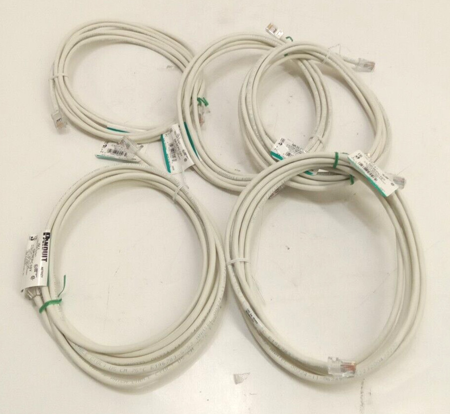 Panduit NK5EPC10Y NetKey Cat 5e 24 AWG UTP RJ45~RJ45 Patch Cord 10 ft White 5pk