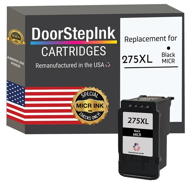 DoorStepInk Compatible Ink Cartridge for Canon 275XL Black MICR -USA