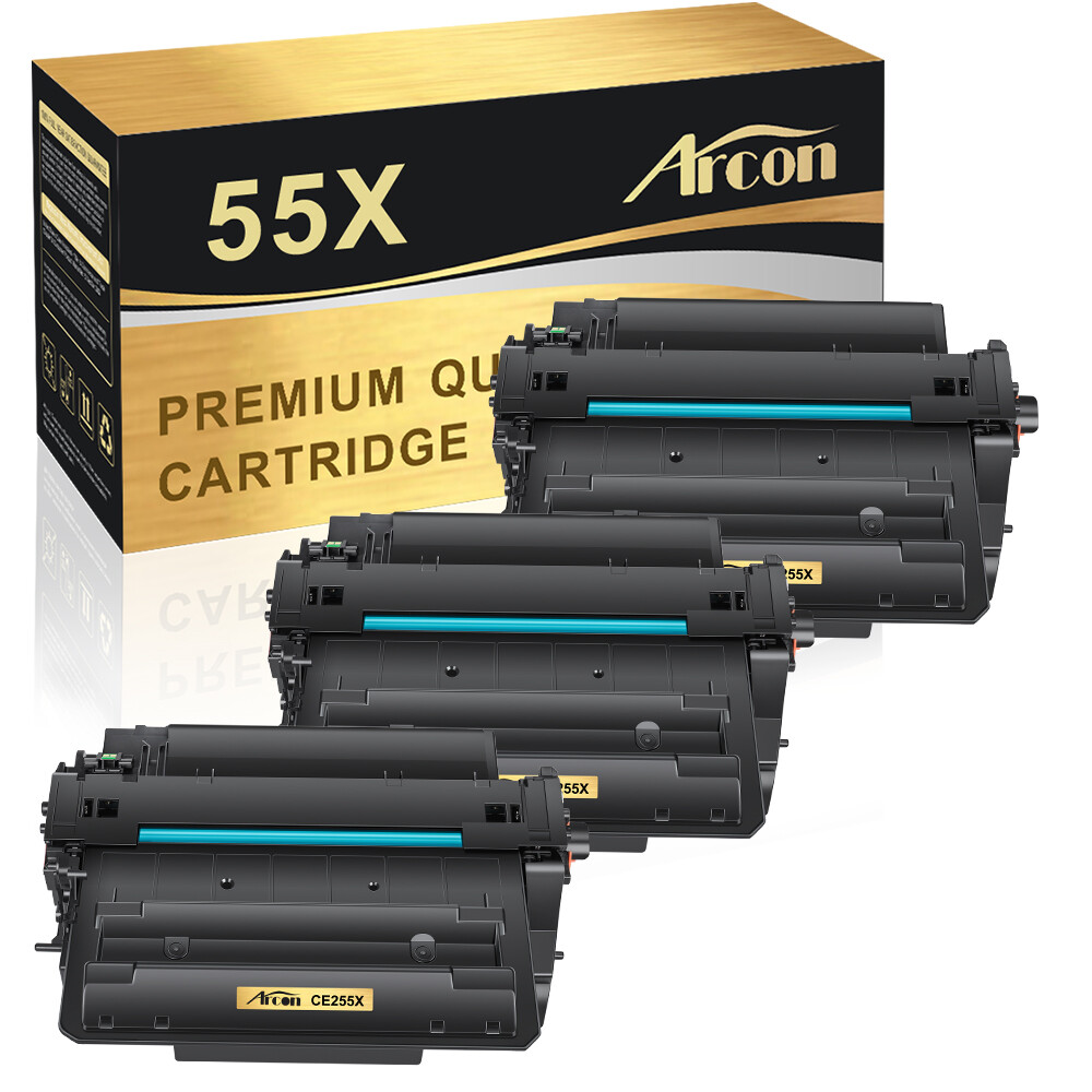 3x Toner Fits HP CE255X 55X LaserJet Pro 500 MFP M521DN M521DW M521dx Printer