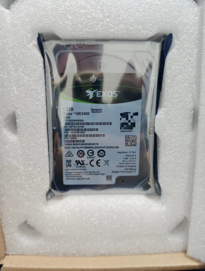 New Seagate EXOS ST1200MM0009 1.2TB 10E2400 2.5" 10k 256MB 12Gb/s SAS