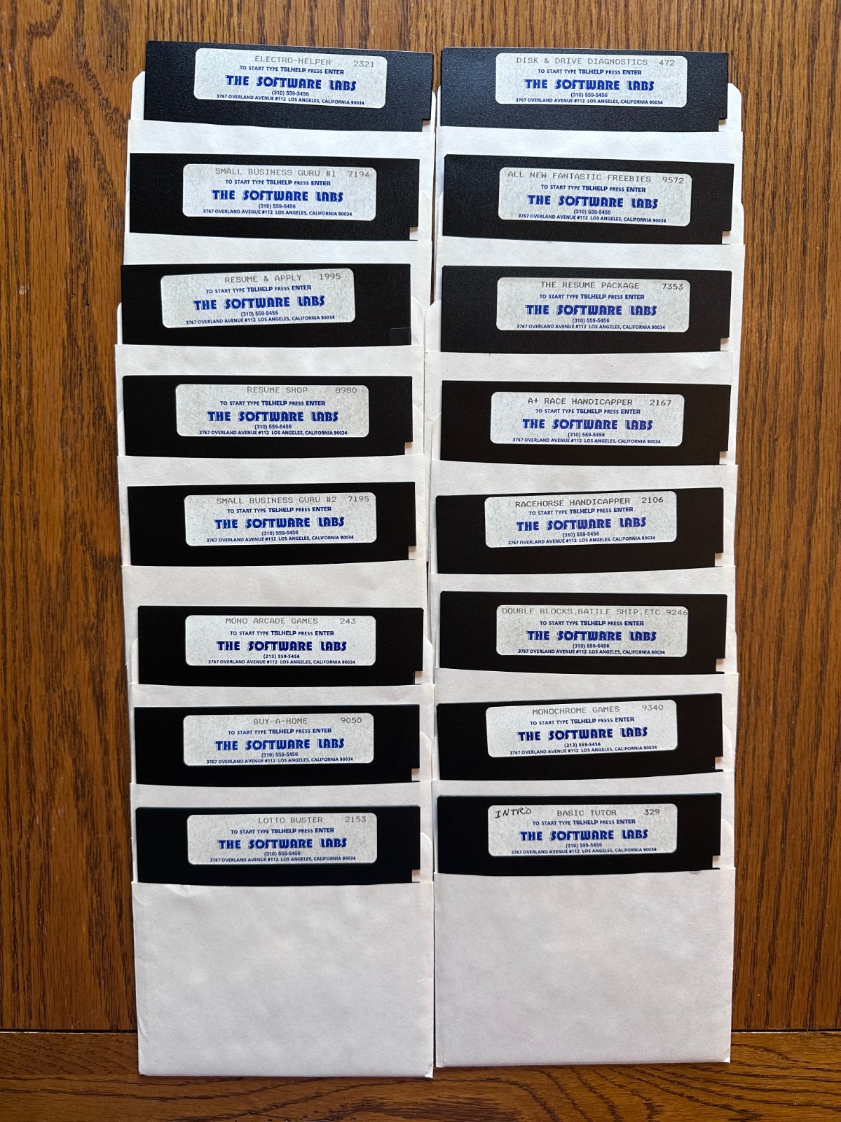 Vintage The Software Labs 5.25" Floppy Disks 5 1/4" Lot of 16 Los Angeles CA