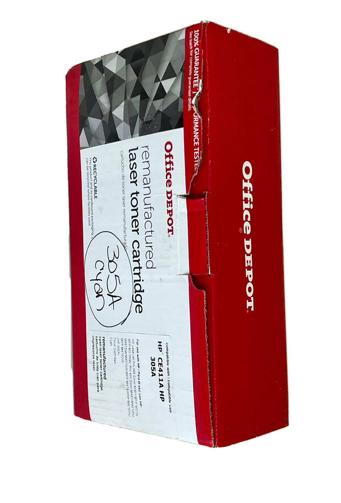Office Depot Brand HP 305A CE411A cyan Laserjet Toner Print Cartridge Sealed