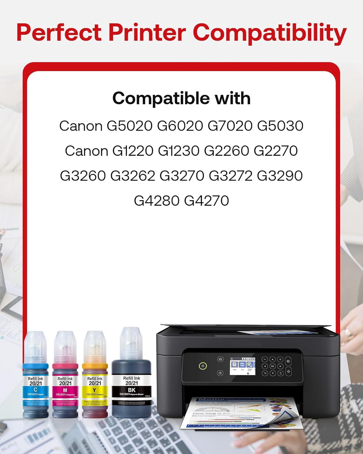 GI-20 GI-21 Ink Refill Compatible for Canon GI20 GI21 Ink Refill Bottles Kit ...