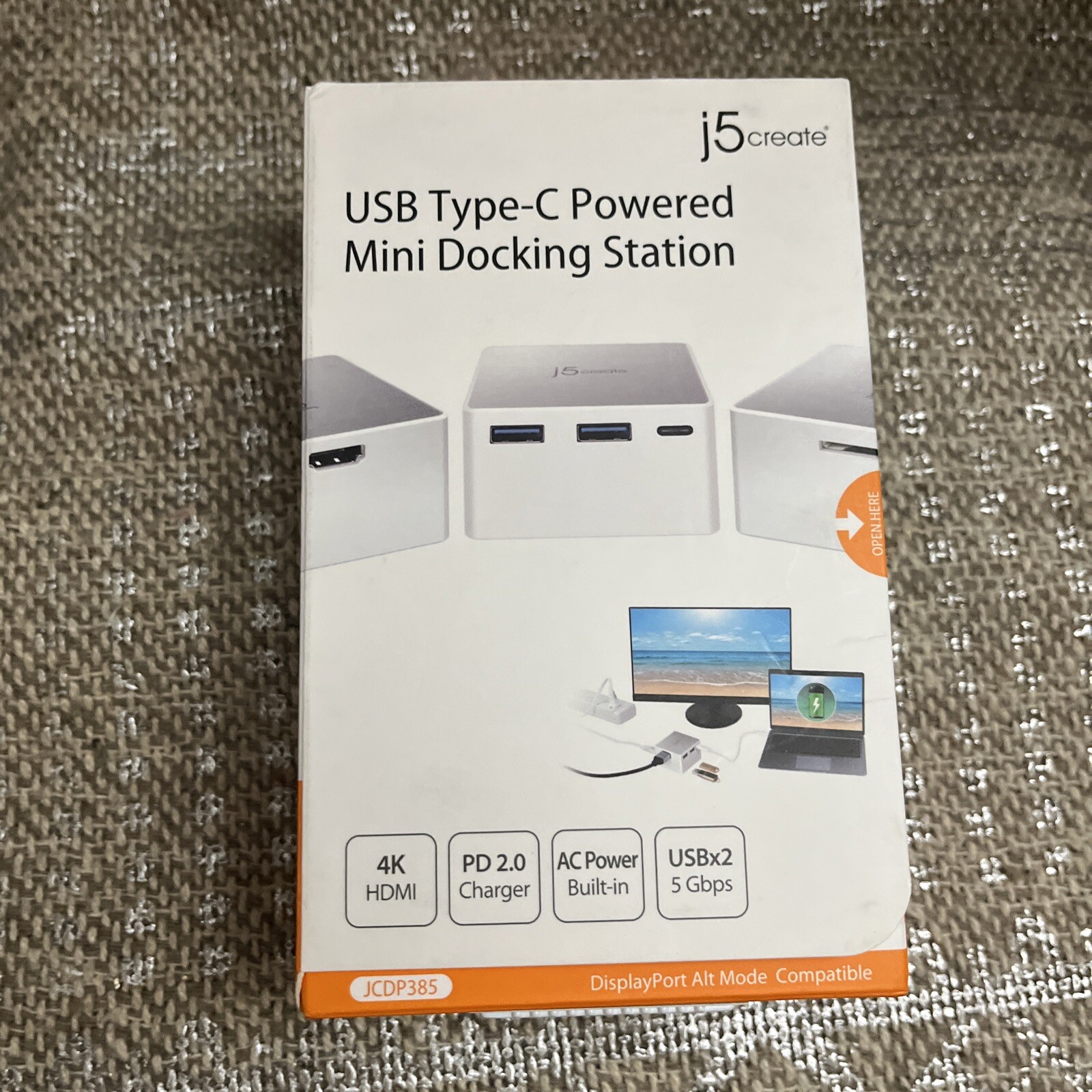 J5Create JCDP385 USB Type-C Powered Mini Docking Station NEW 4k HDMI PD