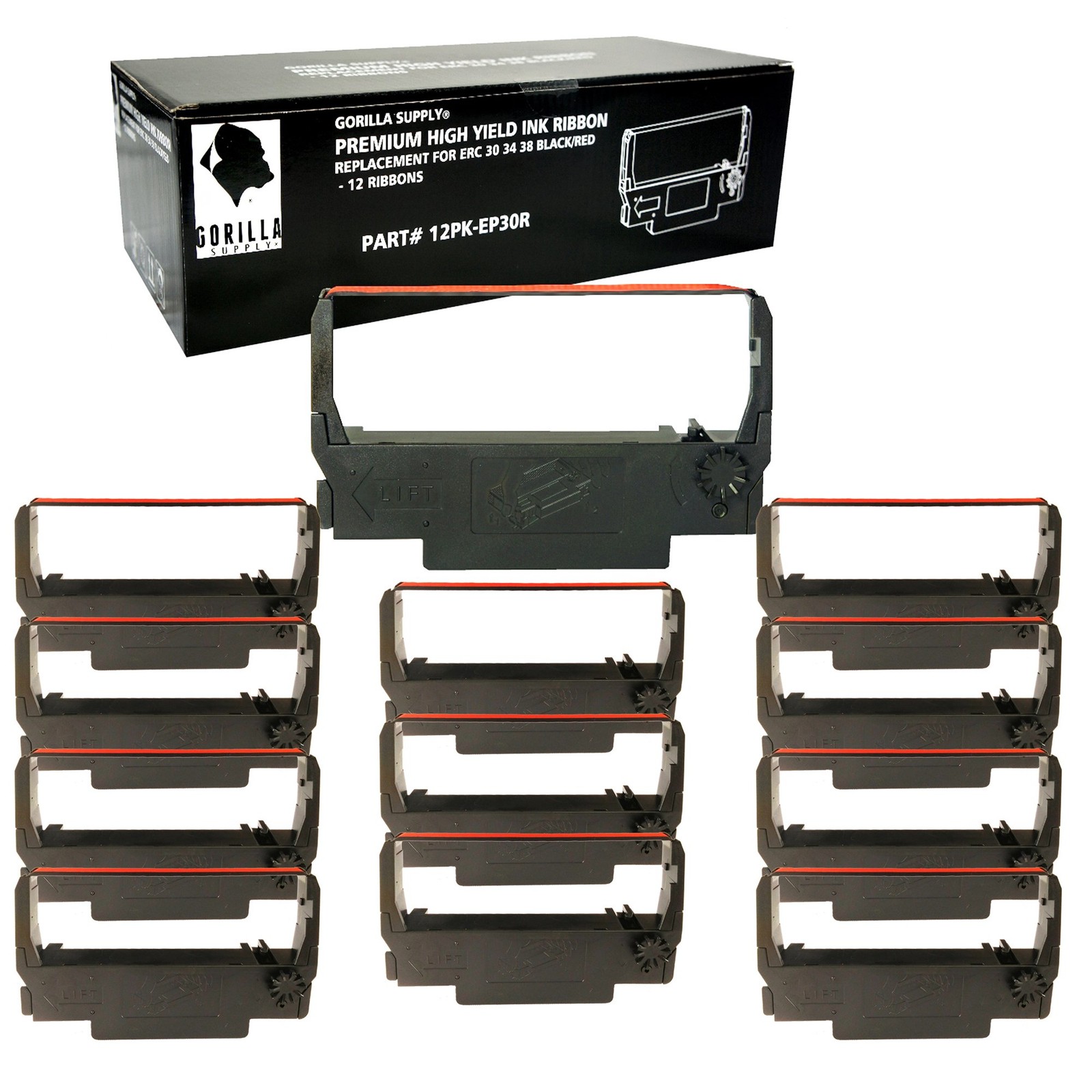 Compatible Ink Ribbon Replacement for ERC 30 34 38 B/R ERC38 NK506, Compatible