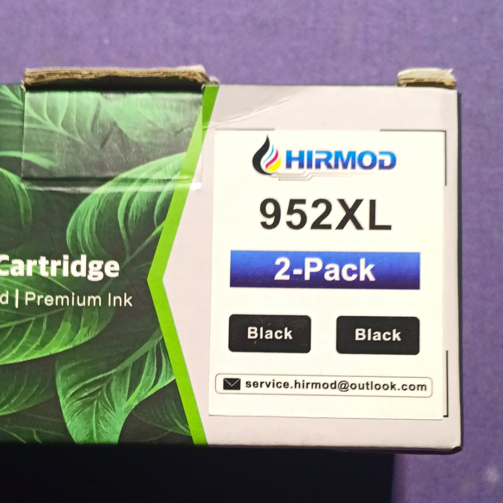 HIRMOD Compatible 952XL (F6U19AN) Black Ink Cartridges 2-Pack for HP 952BK