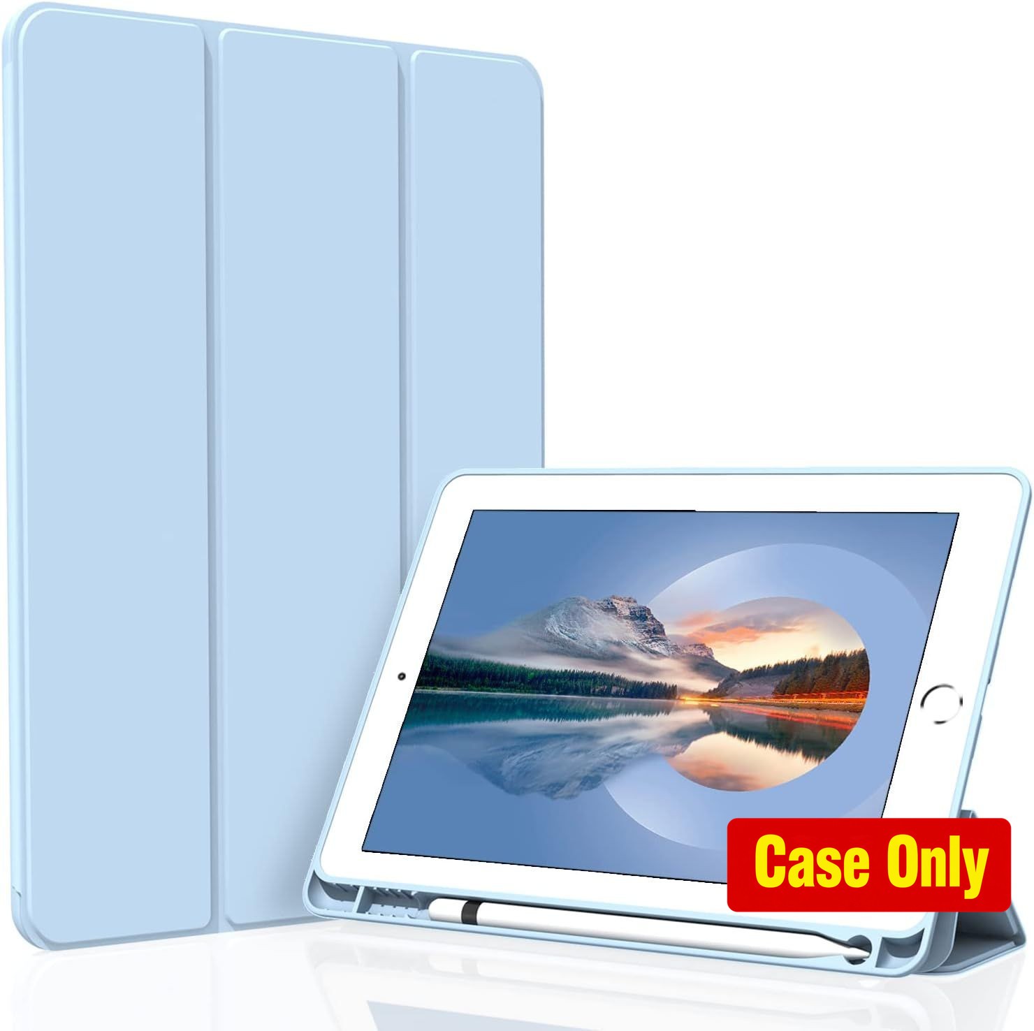 Light Blue Trifold Stand Case for iPad Air 3 / Pro 10.5 Inch, Slim Soft TPU Cove