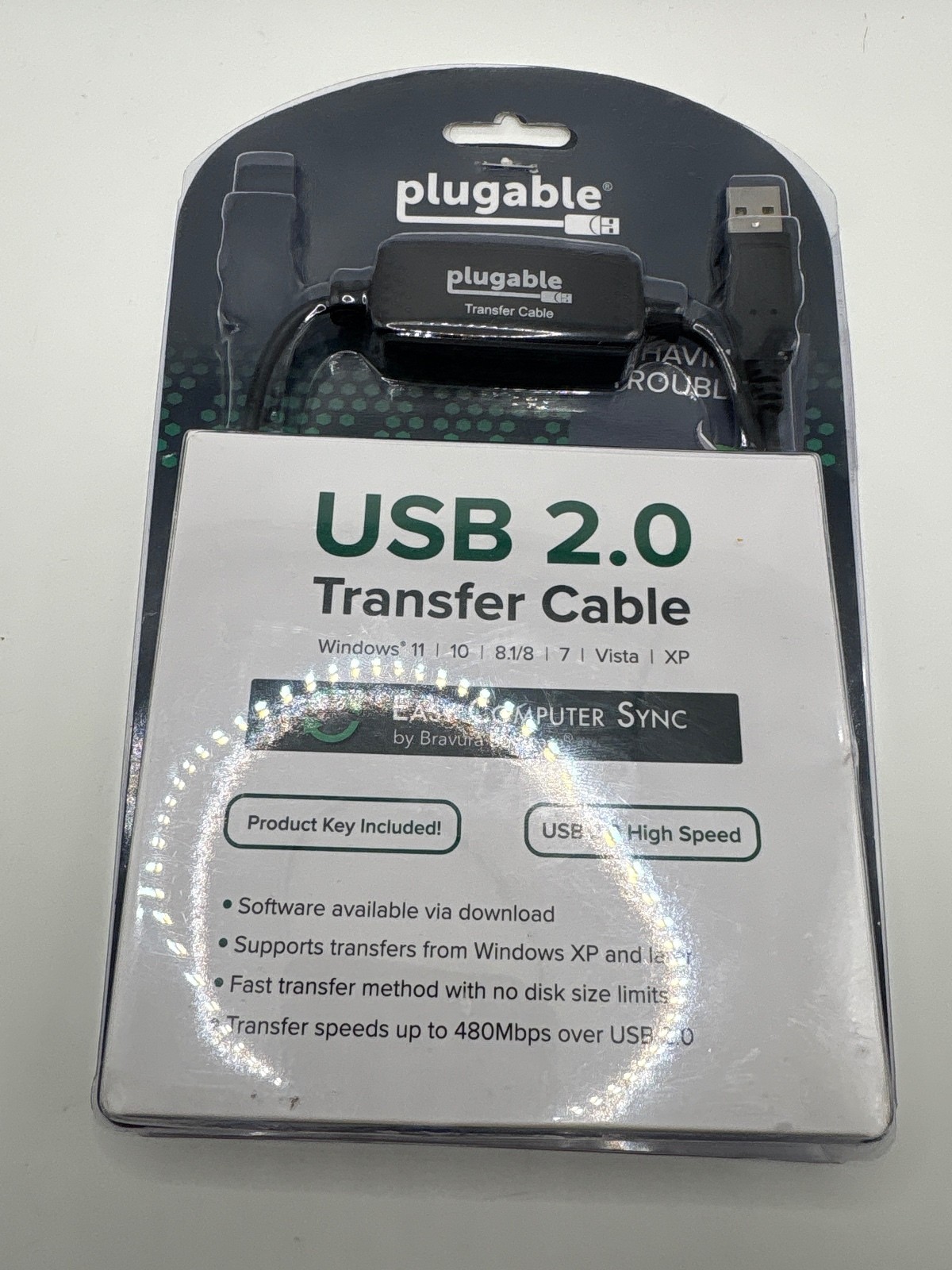 Plugable USB 2.0 Transfer Cable for Easy Computer Sync