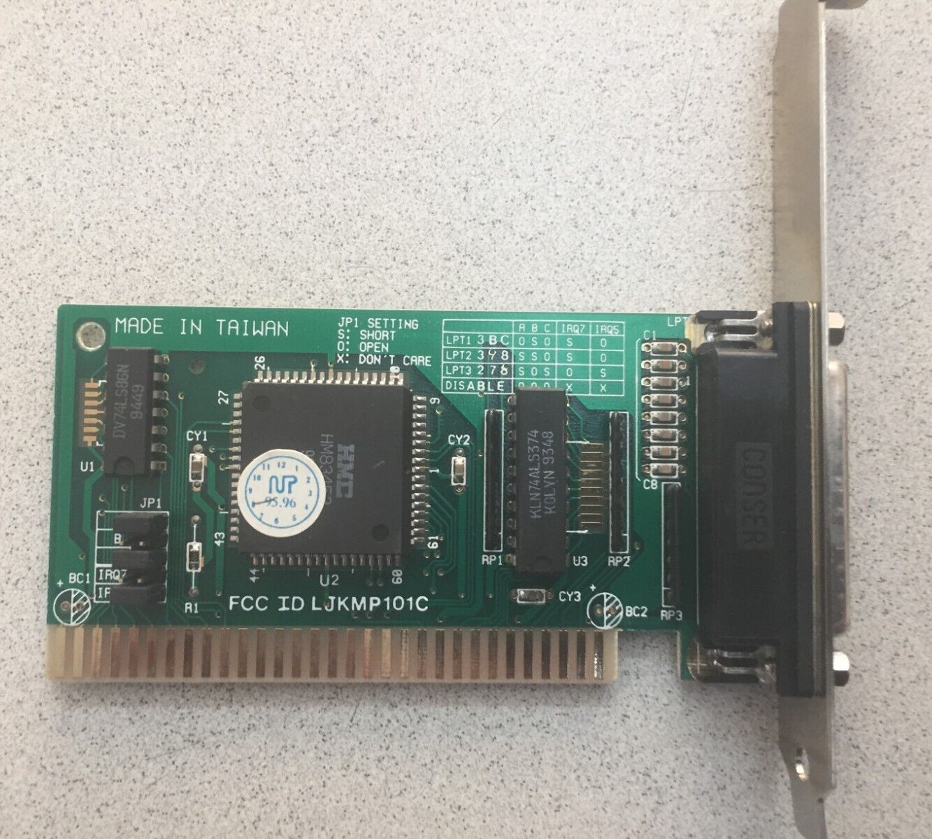 HMC ISA LJKMP101C PARALLEL CARD IRQ 7 & 5, 3BC, 378, 278