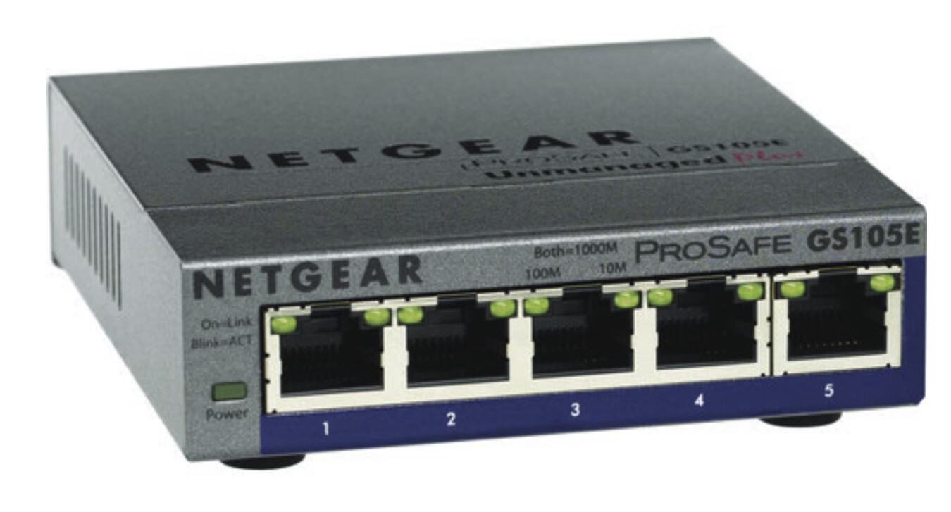 NetGear  ProSafe Plus (GS105E-200NAS) 5-Ports External Ethernet Switch