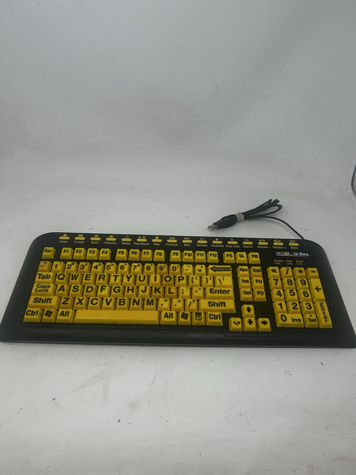 KEYS-U-See (YKB-LP-YUSBPS2) LARGE Print Keys Keyboard USB Connection Wired
