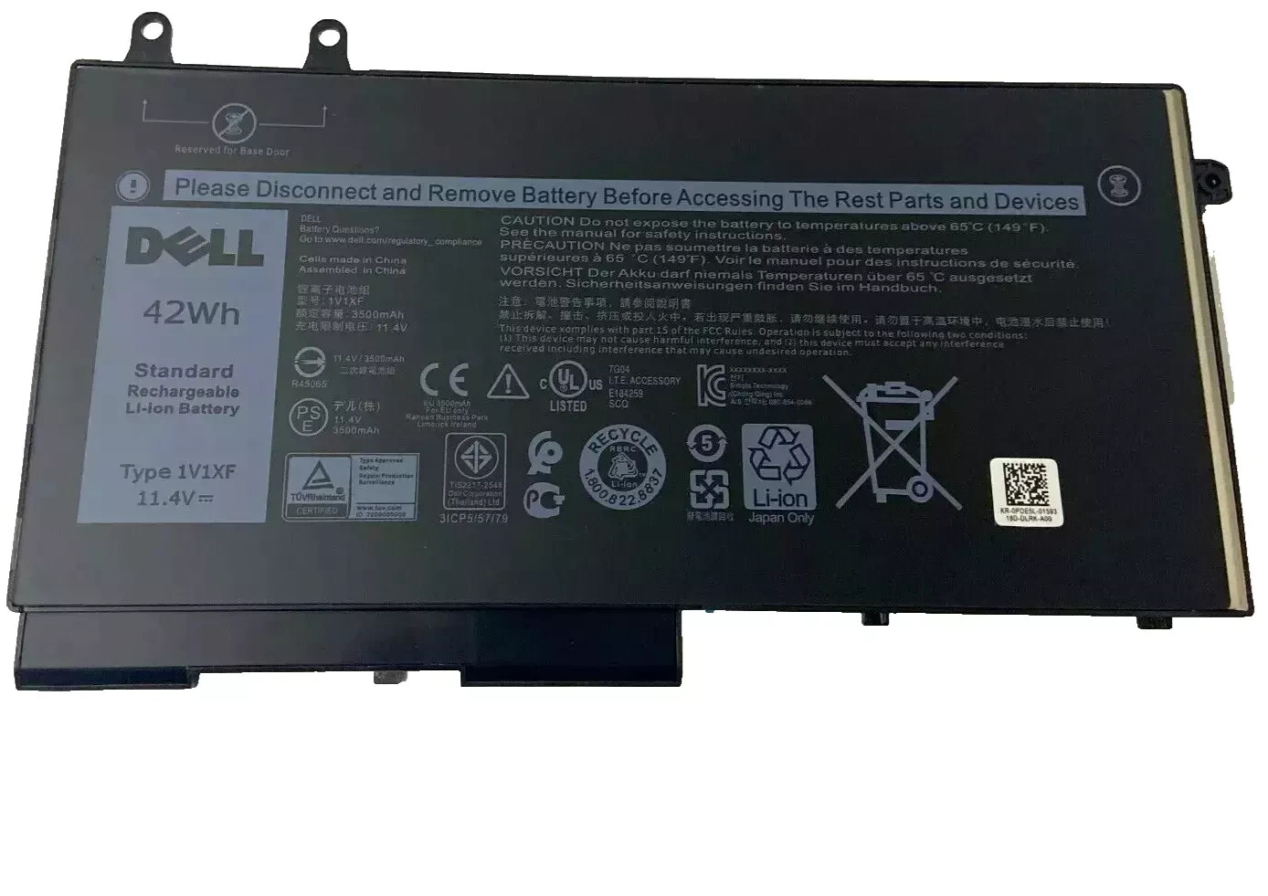 Genuine OEM 42Wh 1V1XF Battery For DELL Precision 3540 Latitude 5400 5500 7VTMN
