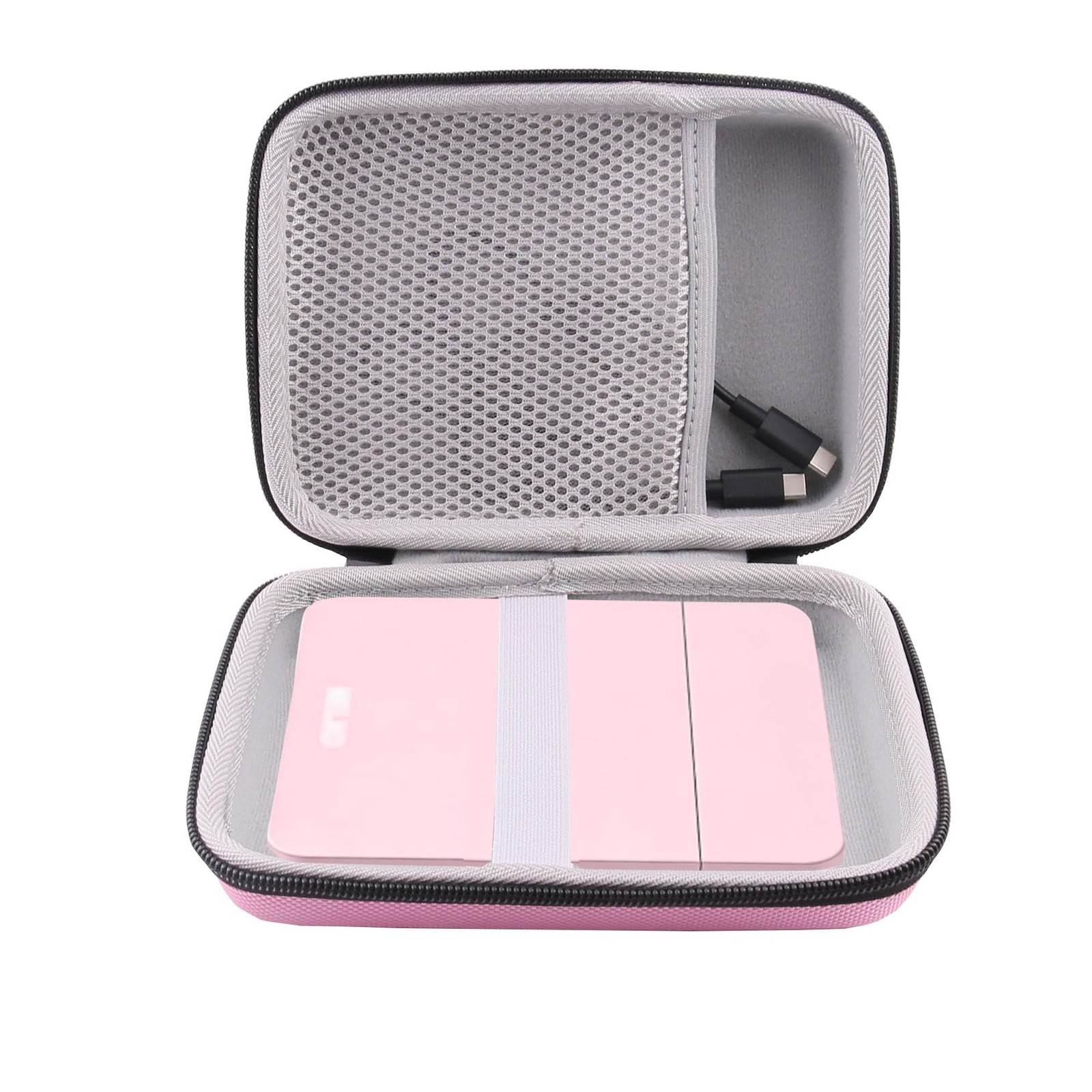 Hard Carrying Case For Nelko Photo Printer PP01/PP03 Mesh Pocket Pink