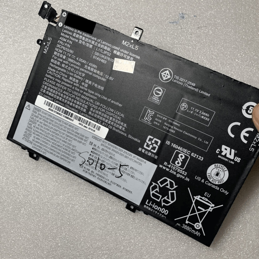Genuine L17L3P52 L17M3P53 Battery for Lenovo ThinkPad L14 L15 Gen 1 L480 L490