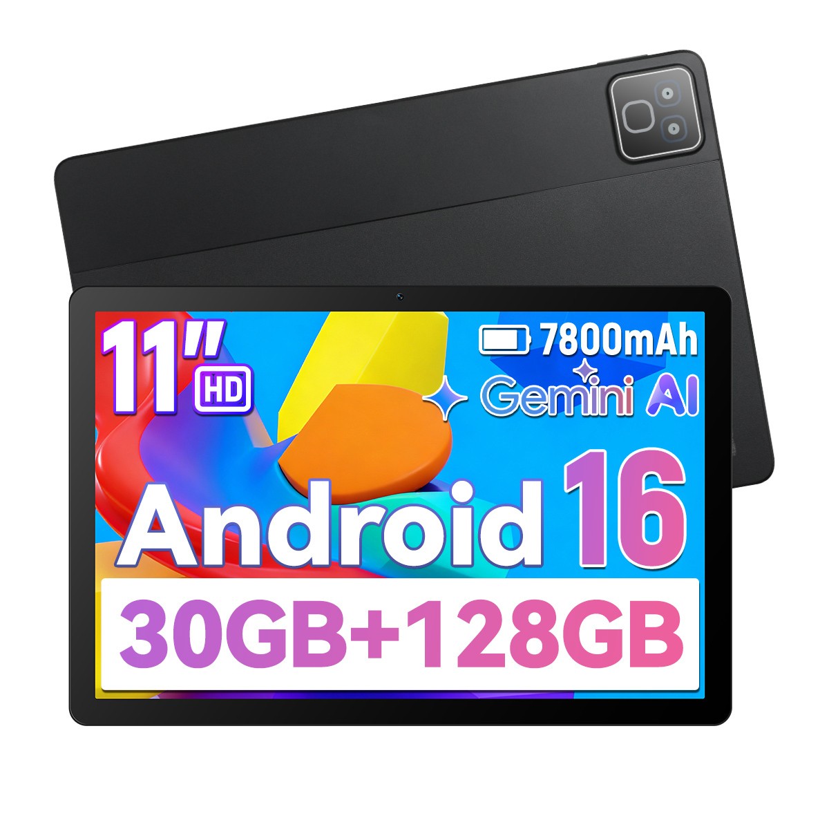 11inch Android 16 Tablet 30GB + 128GB HD+ 7800mAh 5-Core Wifi Gemini AI 2.0