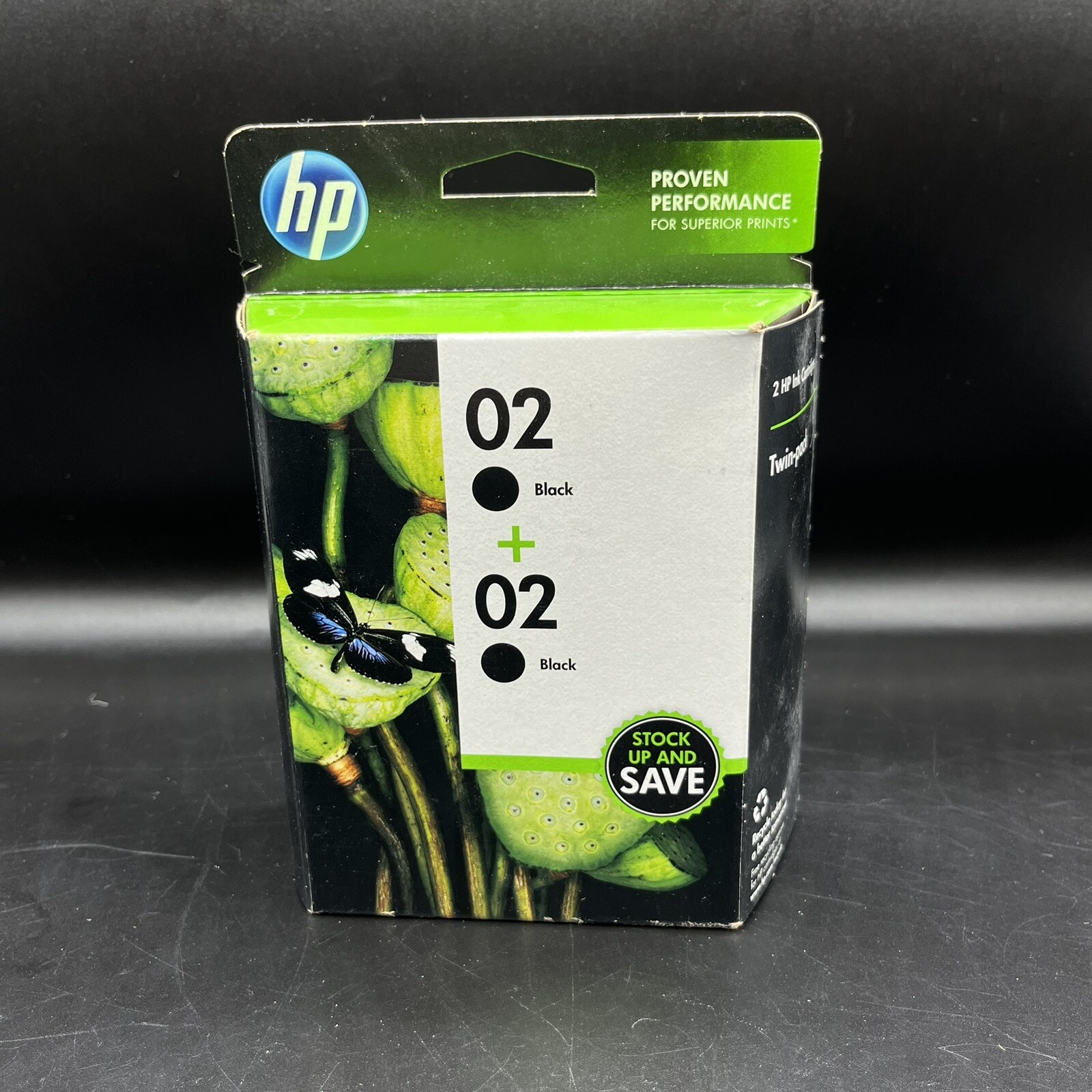 NEW HP 02 Inks - Twin Pack 02 Black Ink Cartridges EXPIRED JUL 2013