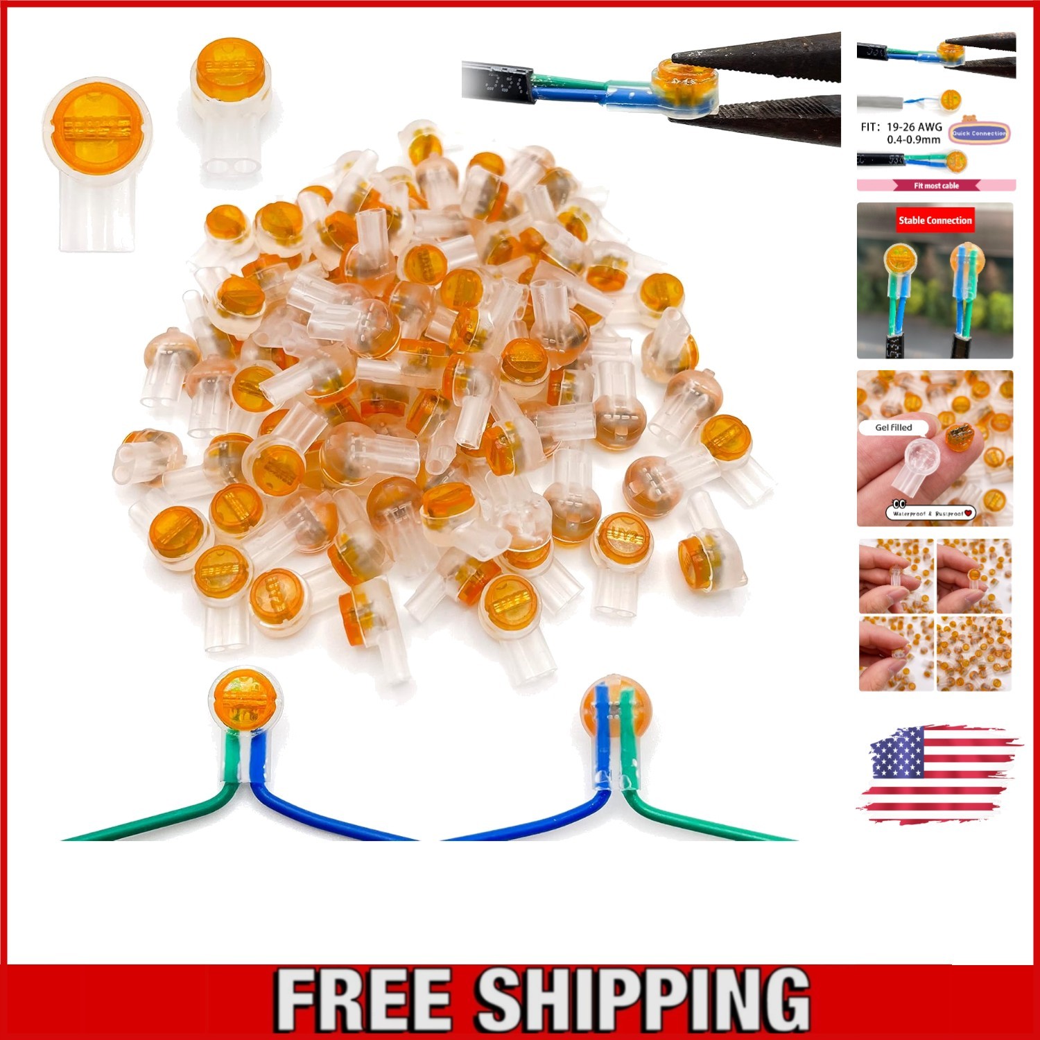 50PCS Waterproof Gel-Filled Network Cable Connectors - Easy Press Connection