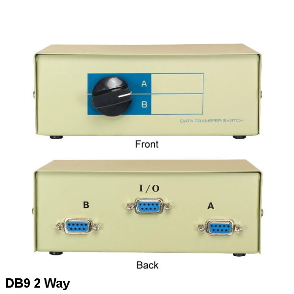 Kentek DB9 Female Manual Data Switch 2 Way Rotary Dail Type RS232 Serial Printer