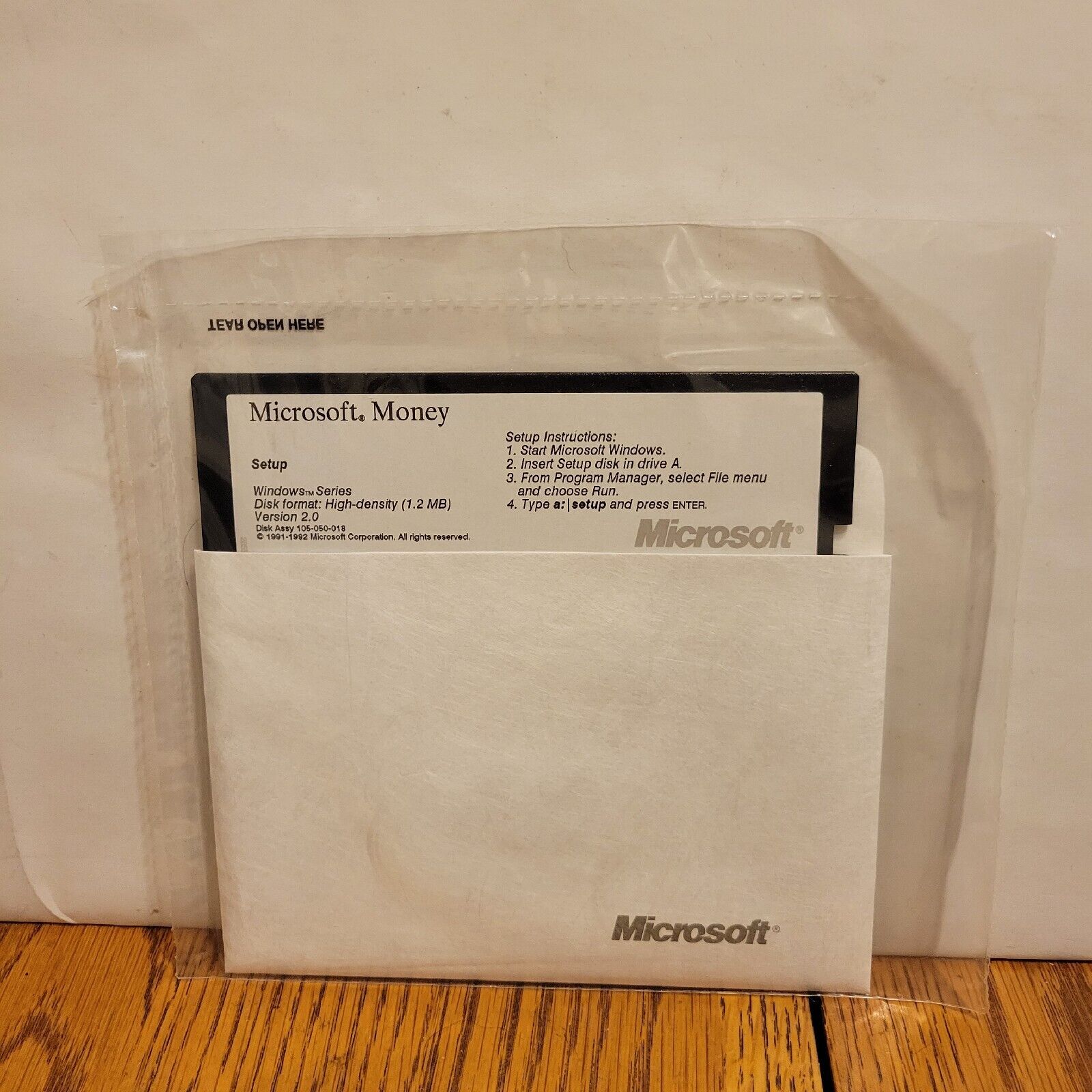 Vintage Microsoft Money Version 2.0 5.25” Floppy Disk NEW SEALED BAG
