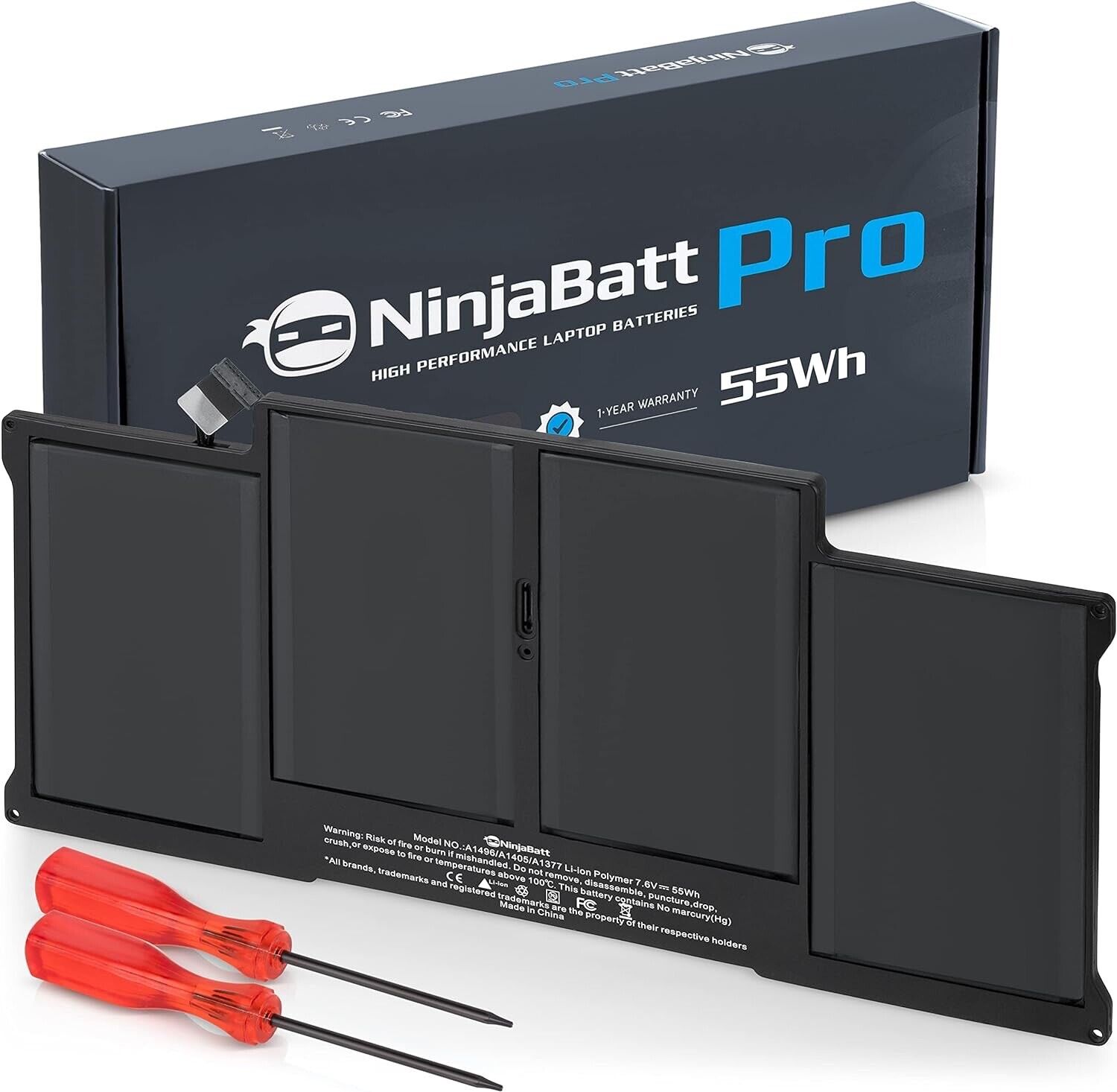 NinjaBatt Battery A1466 A1496 A1494 for Apple MacBook Air 13 Inch