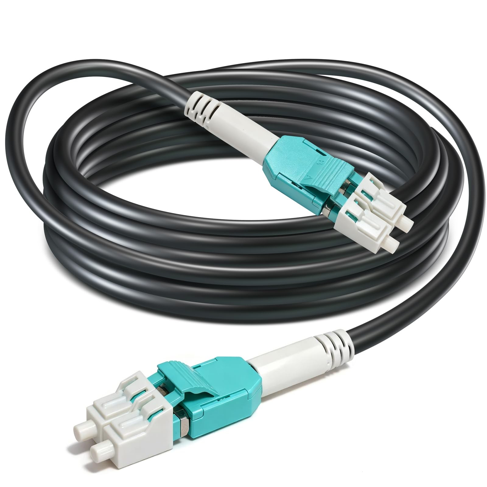 10m 30ft OFNR 5.0mm OM3 Multimode Fiber Cable LC to LC Riser Duplex 50/125 MMF