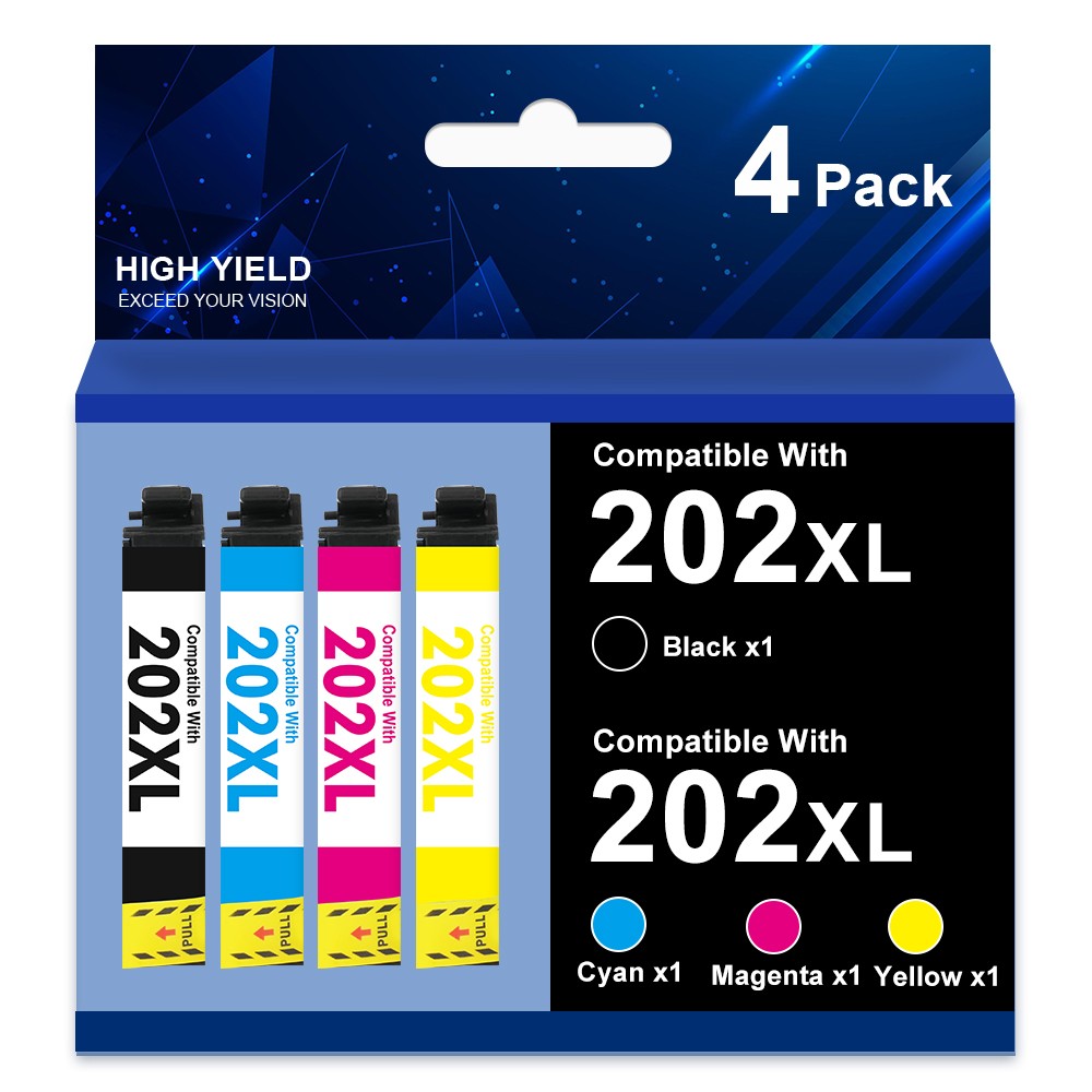 4PK 202 XL T202 202XL Ink Cartridges for Epson WorkForce WF-2860 XP-5100 Printer