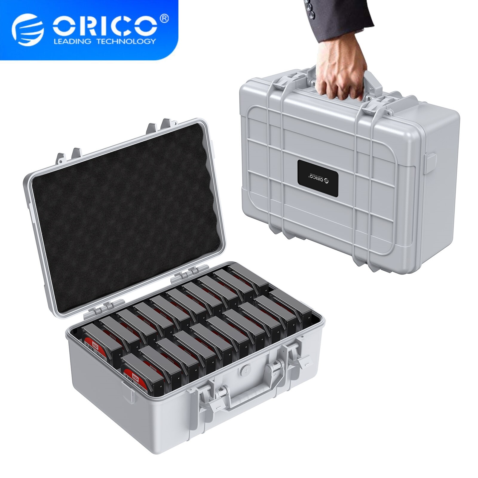ORICO Hard Drive Case 20 Bay Shockproof Anti-Static for for WD/Seagate/Toshiba