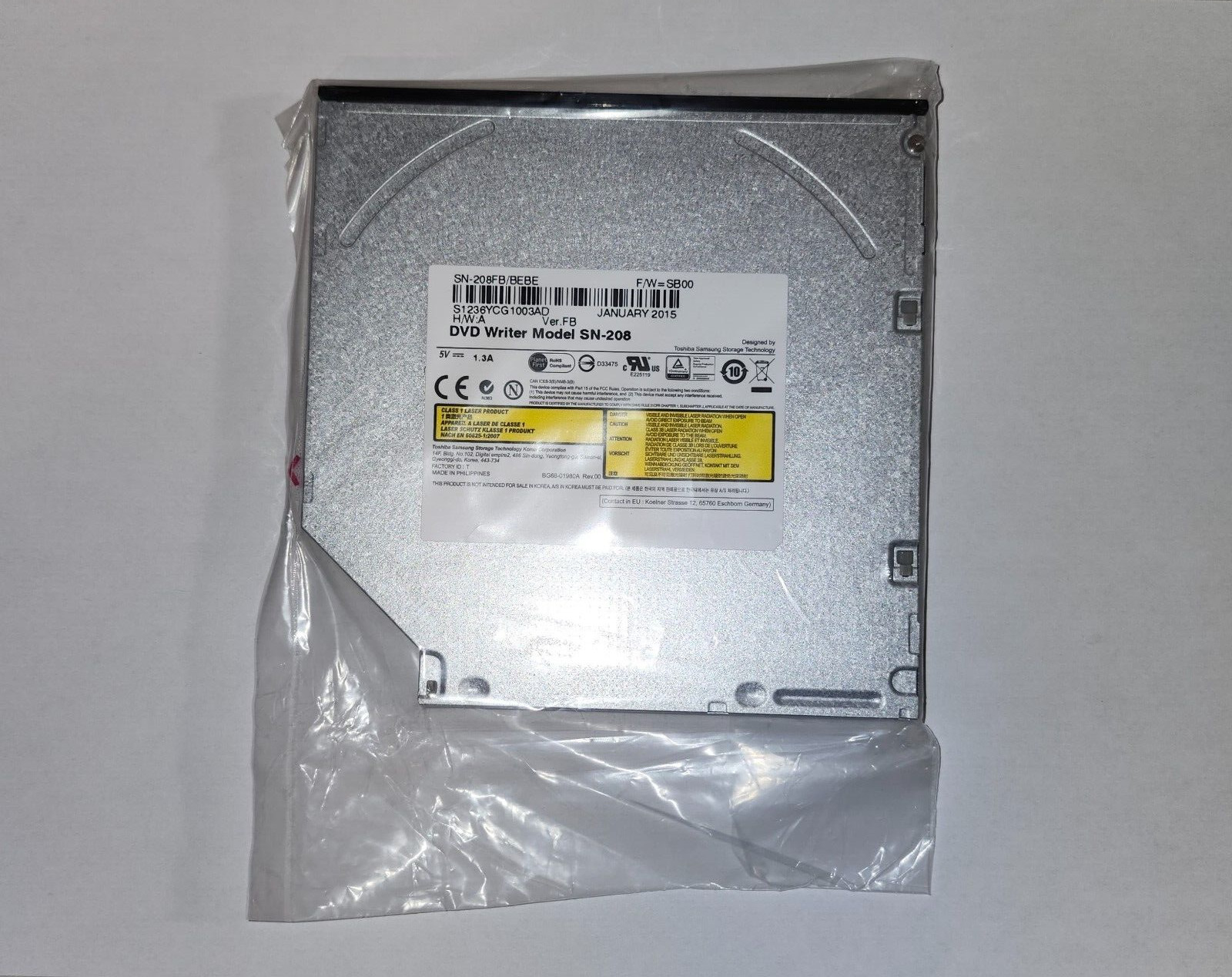 Toshiba Samsung DVD Writer Model SN-208, SN-208FB/BEBE
