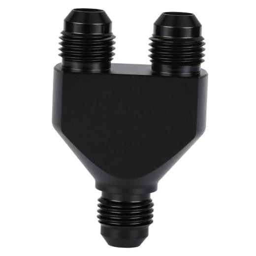 6AN Male to Parallel Dual 6AN Male Y Block Fuel Fitting Splitter 6AN to 2 x 6AN