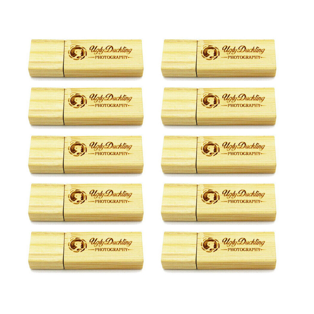 Lot 30PCS 1/2/4/8/16GB Engraved Wood USB Flash Drive Thumb Memory Custom Logo