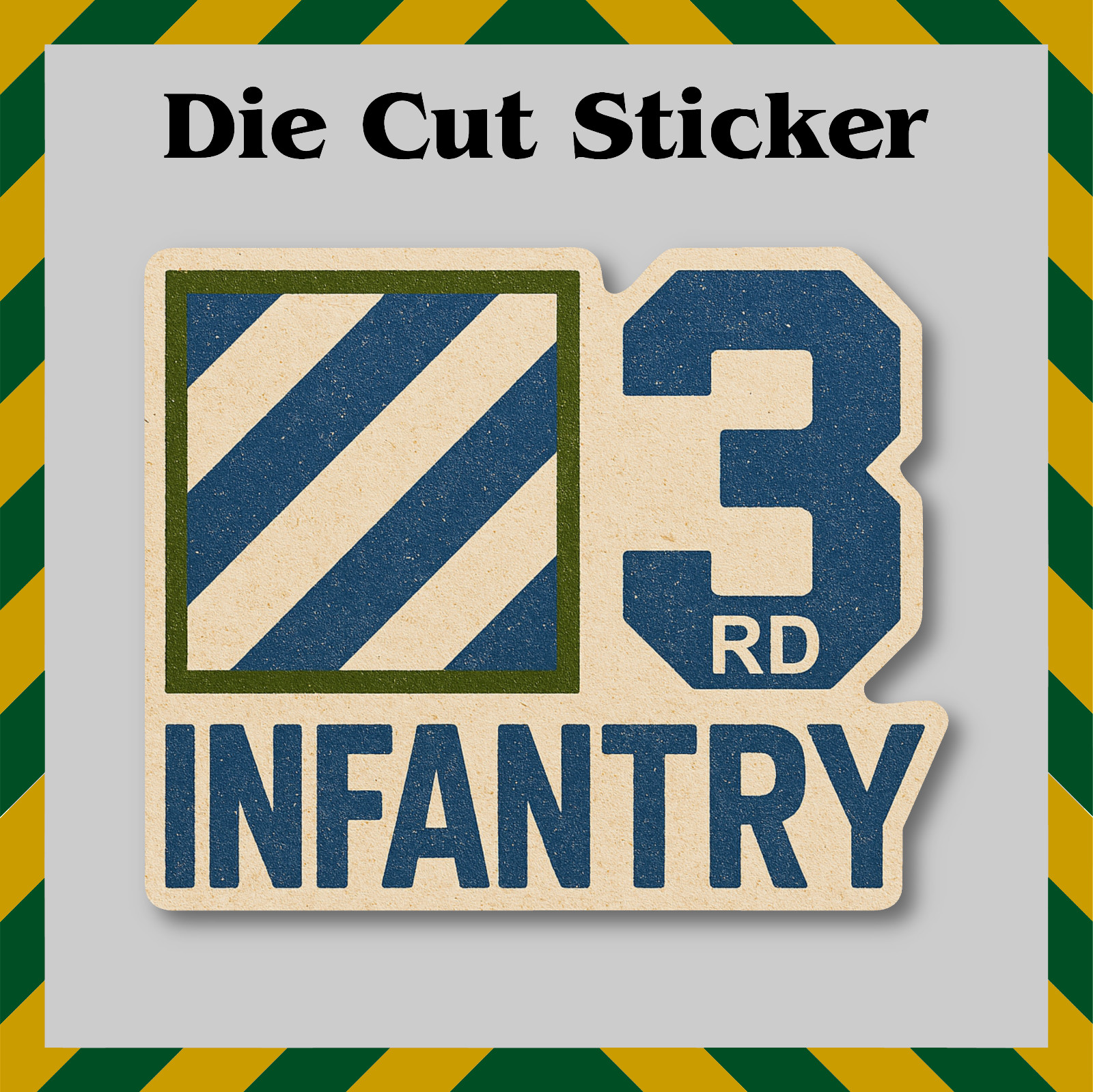 3rd Infantry Division Sticker, Vintage Style Vinyl Decal, Rock of the Marne