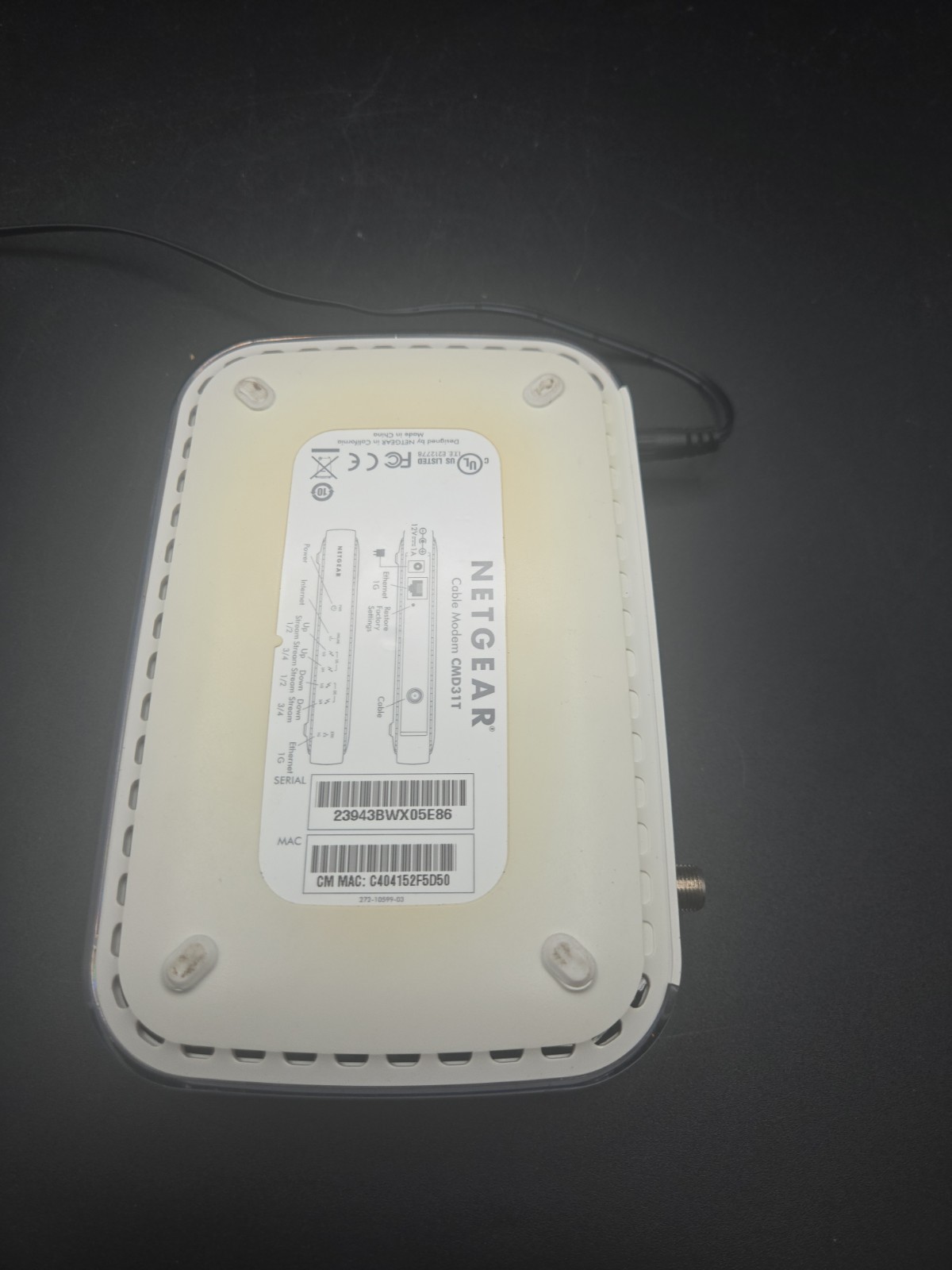 NETGEAR Cable Modem CMD31T