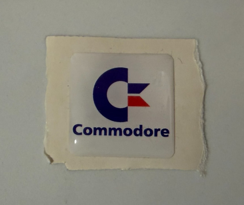 Commodore Logo Label Sticker Domed