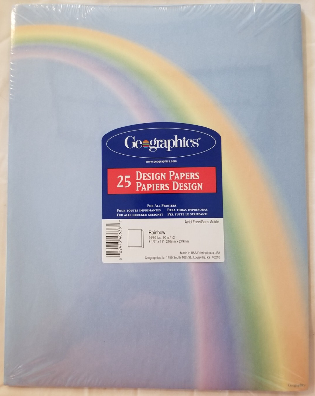 🌈 Rainbow Geopaper For Printer 25x Sheets 8 1/2" X 11" 🌈 SEALED 🌈