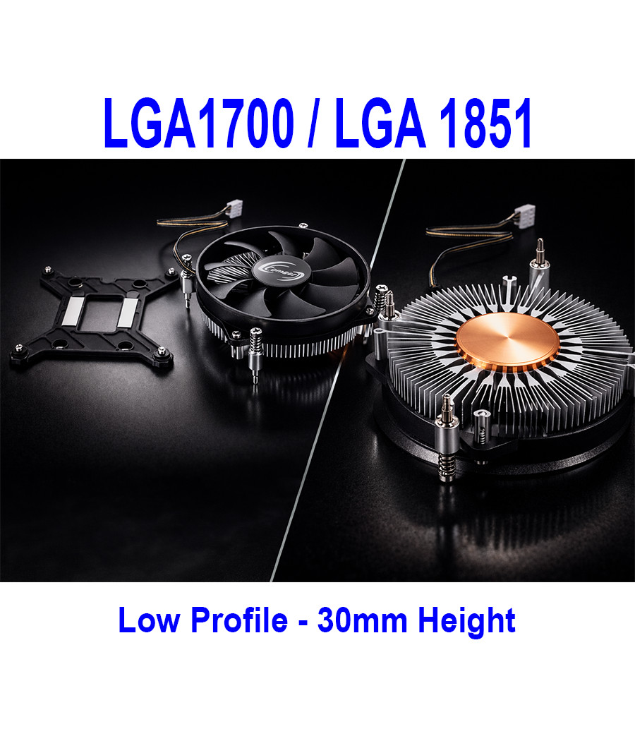 LGA1700 mITX Low Profile Cooling Fan 1U Copper Core for Intel 12th 13th Gen CPU