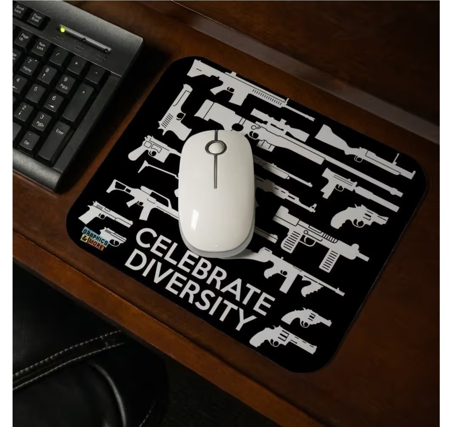 Celebrate Diversity Guns Mouse Pad 10x8 Inch For Computers 2nd Amendment