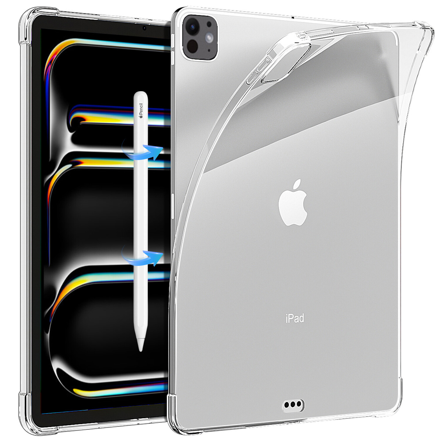 For iPad Pro 2024 11" 13-inch Shockproof Crystal Clear TPU Back Case Slim Cover