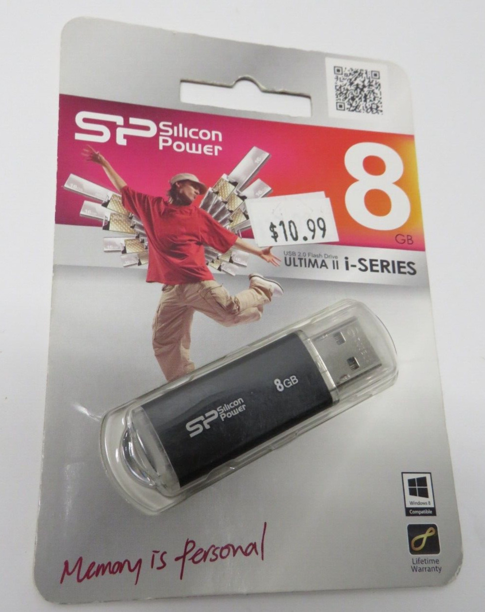 8GB Silicon Power ULTIMA II i-series USB 2.0 Flash Drive Black