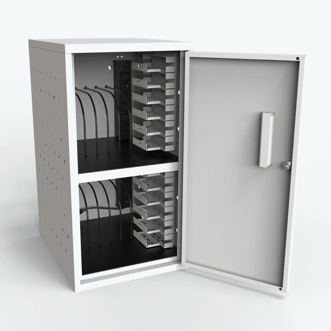 12-Tablet / Chromebook Vertical Wall / Desk Charging Box • Luxor LLTMWV12-G