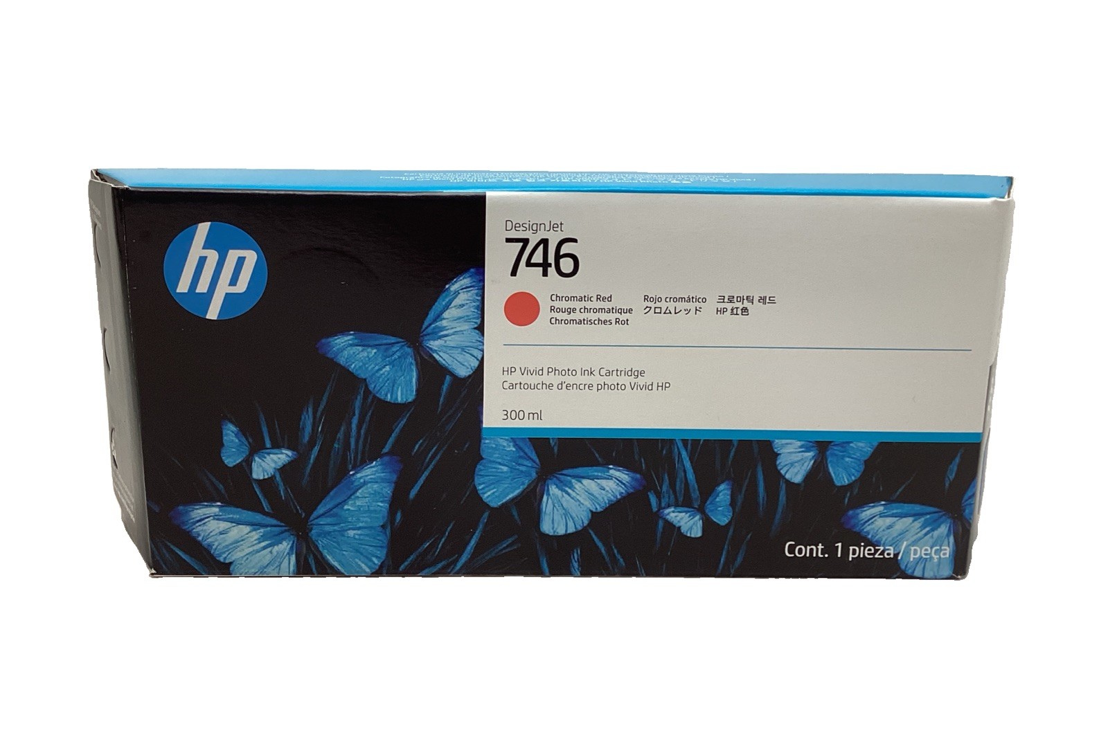 HP DesignJet 746 Chromatic Red Vivid Photo Ink Cartridge, P2V81A, 300ml