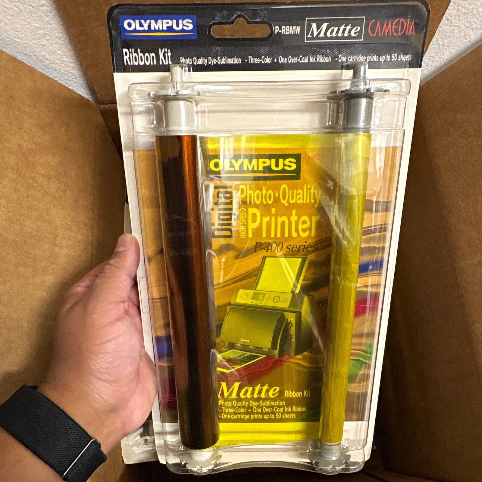 Olympus P-RBMW Ribbon Kit Matte Dye Sublimation for Olympus P-400 Series.